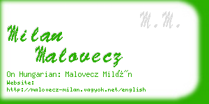 milan malovecz business card